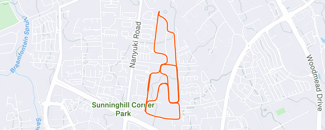 Map of the activity, Afternoon Run