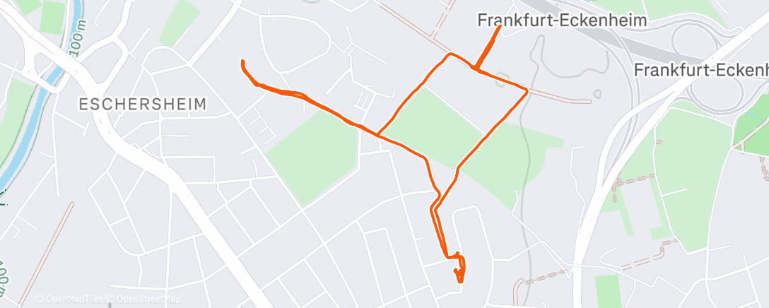 Map of the activity, Training 120/2x100/2x80/60 m