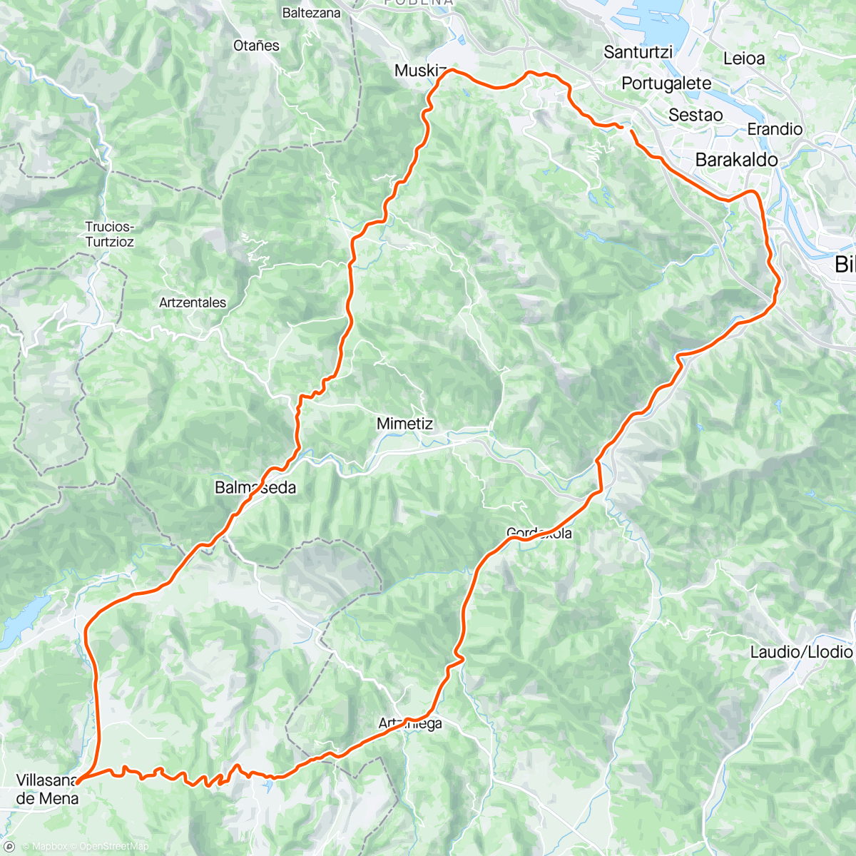 Map of the activity, Vuelta Ro