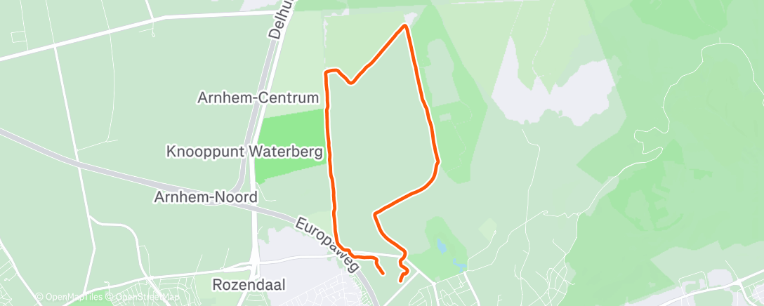 Map of the activity, Afternoon Run