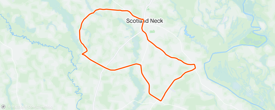 Map of the activity, Scotland Neck Country Ride