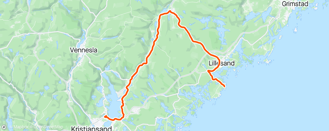 Map of the activity, Birkeland Lillesand Justøya