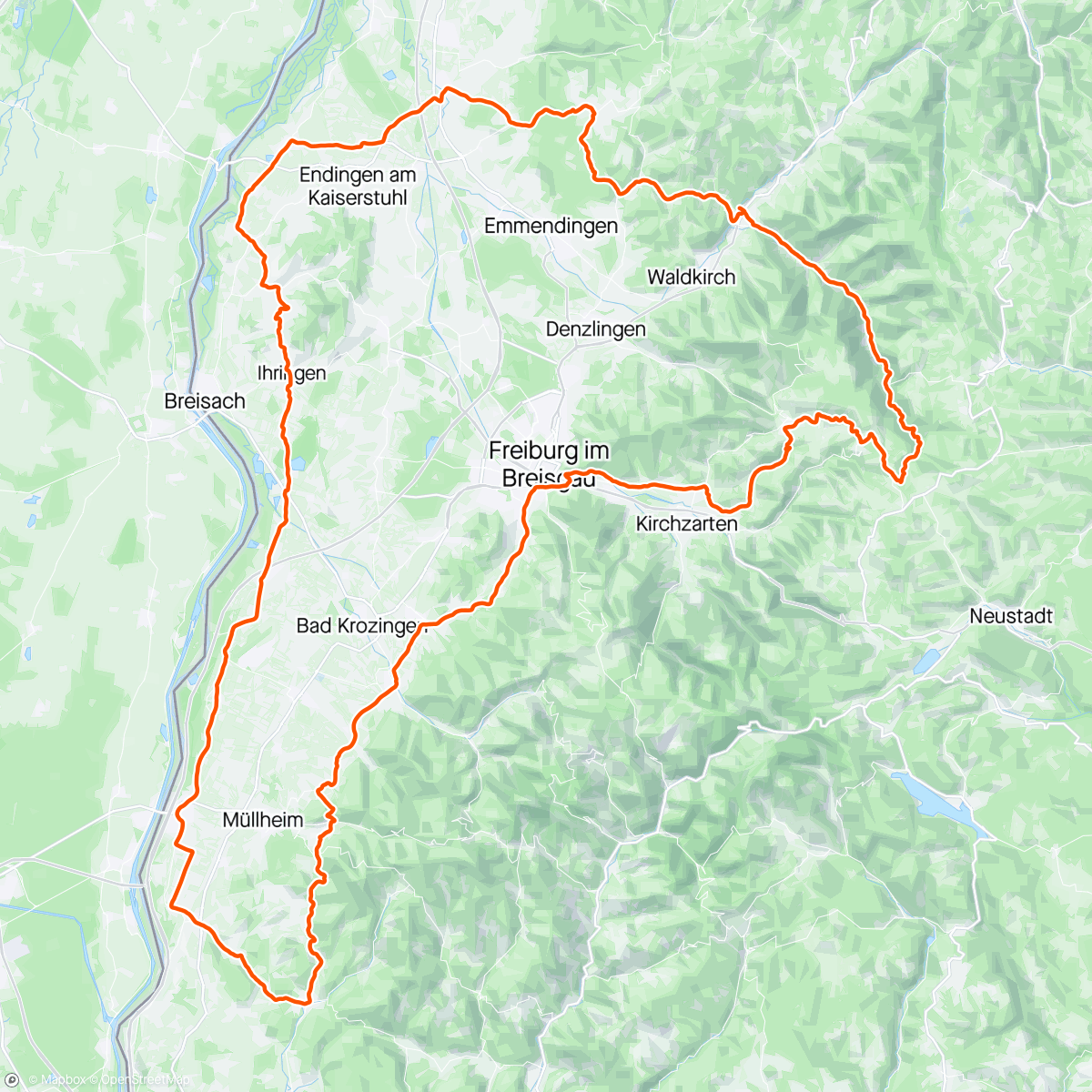 Map of the activity, Breisgau Brevet 200Km