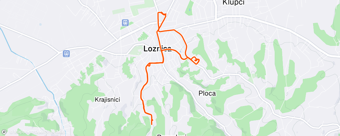 Map of the activity, Evening Crossfit