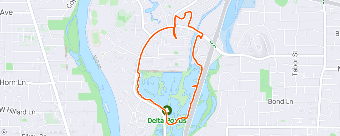 Map of the activity, Went for coffee and ran into nature