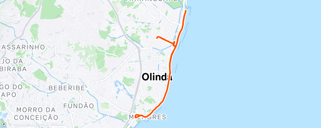 Map of the activity, Pedalada matinal