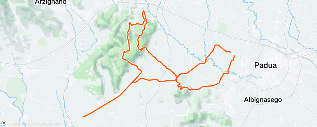 Map of the activity, Pedalata mattutina