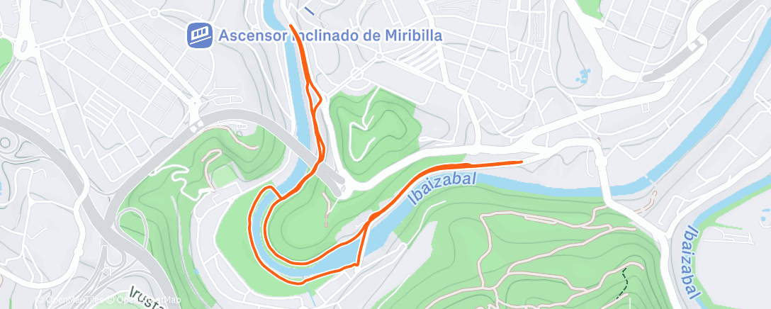 Map of the activity, Carrera por la tarde