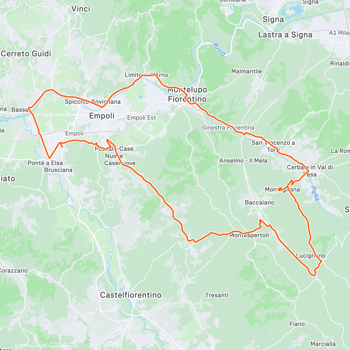 Map of the activity, Monday Ride tra ghiaccio e sale ❄️