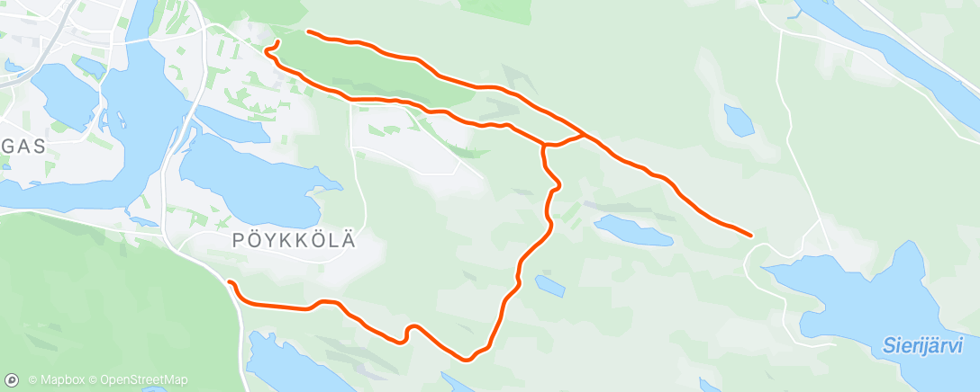 Map of the activity, Evening Nordic Ski