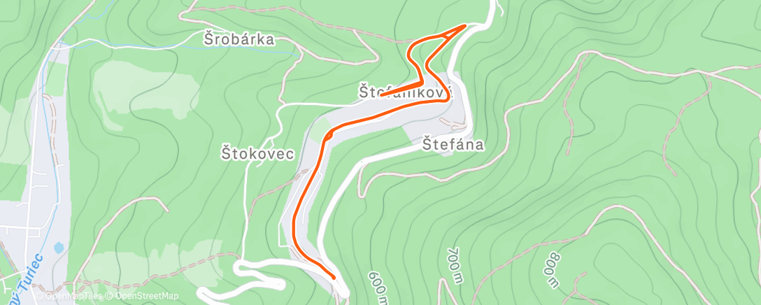 Map of the activity, Afternoon Run