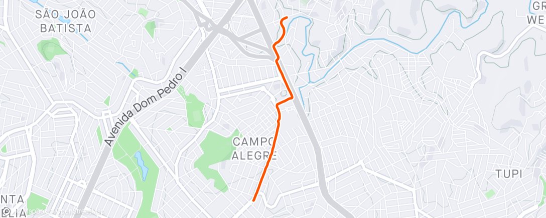 Map of the activity, Pedalada de mountain bike ao entardecer