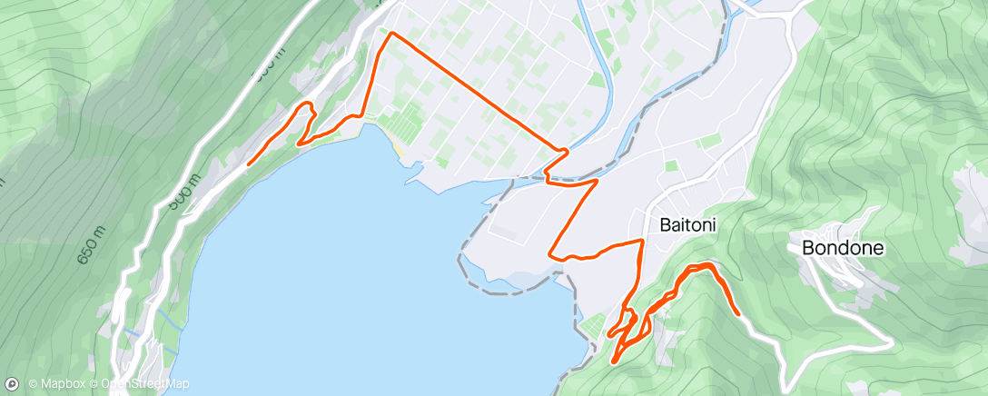 Mappa dell'attività Sessione di skiroll serale