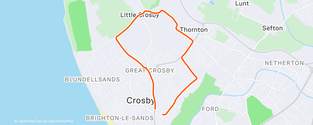 Map of the activity, Afternoon Run