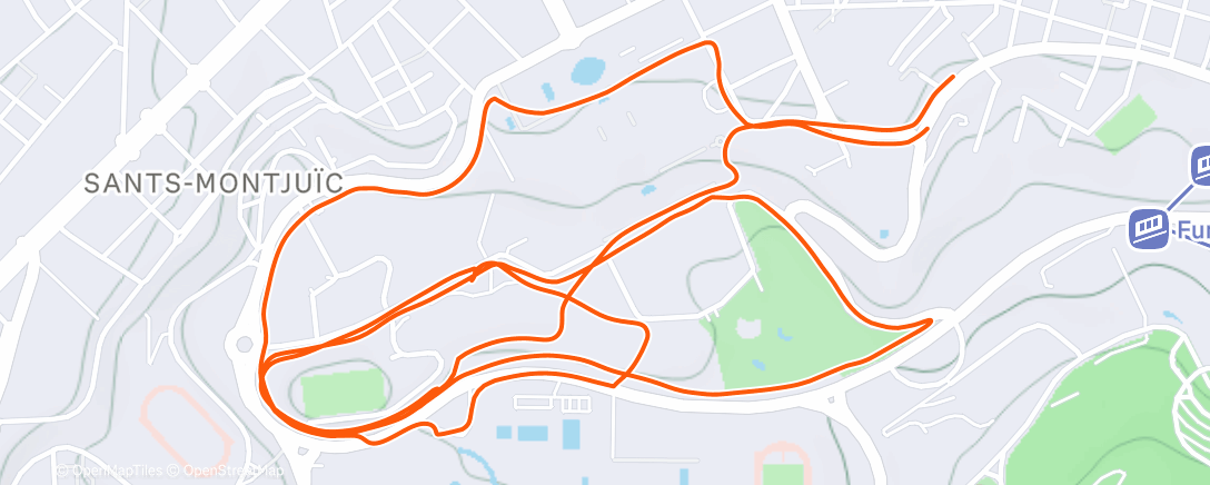 Map of the activity, Carrera de noche