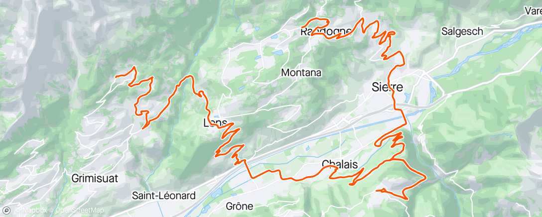 Mappa dell'attività (2/2) Crans Montana - Vercorin - Lens - Anzère