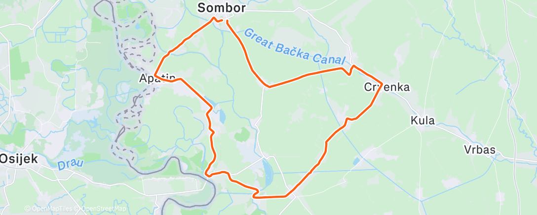 Map of the activity, Morning Ride