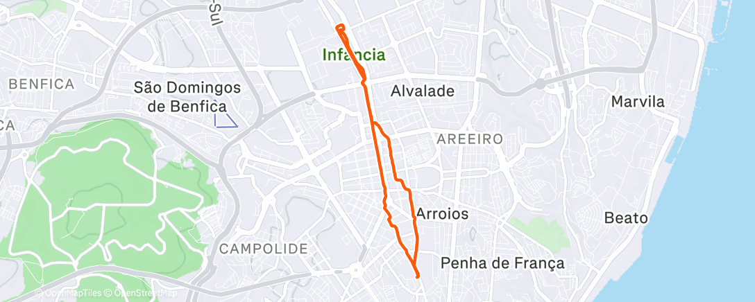 Map of the activity, Corrida matinal ❄️