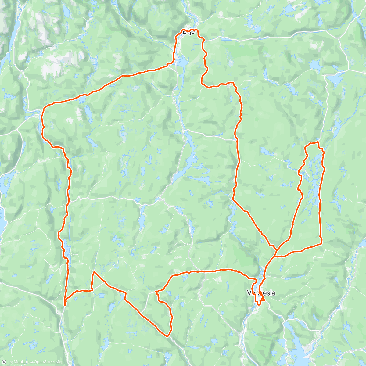 Map of the activity, Rolig Langtur.