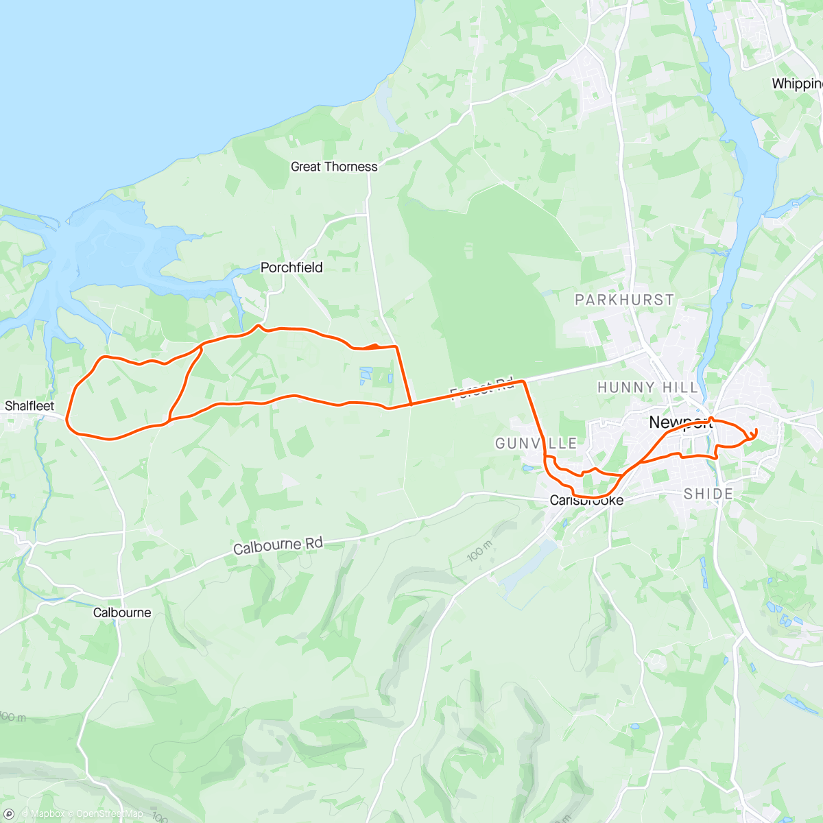 Map of the activity, Colmans TT & out/back