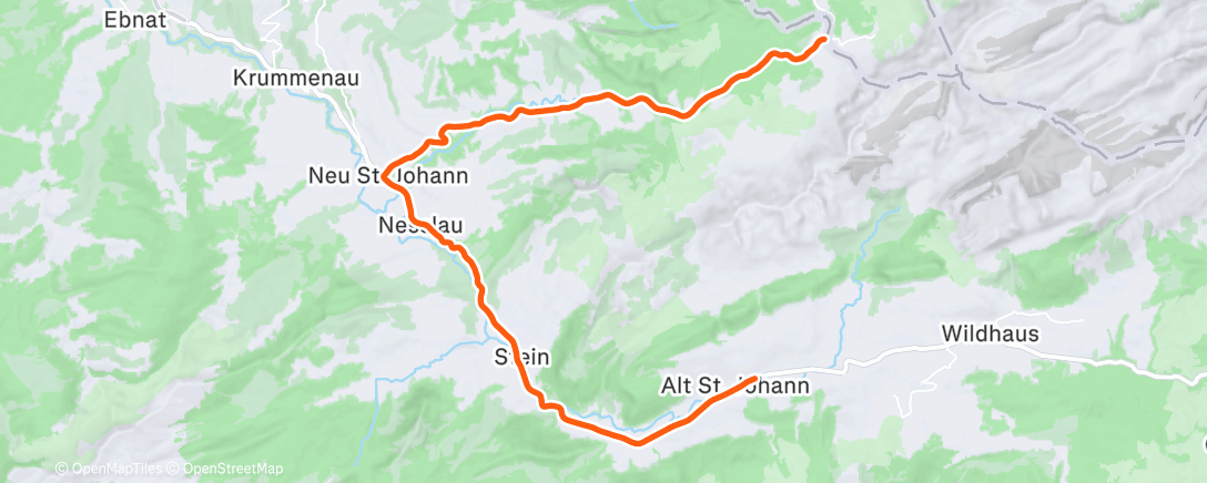 Карта физической активности (ROUVY - Winter Alt St. Johan | Switzerland)