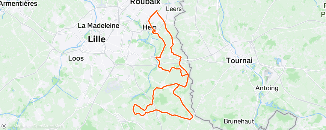 Map of the activity, Toetje Roubaix en nu haasten naar de vrouwenrace 🙌🏼✨🪨