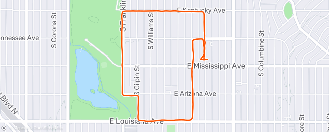 Map of the activity, Rucking w/ kettlebell  37#