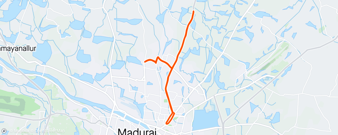 Map of the activity, Night ride