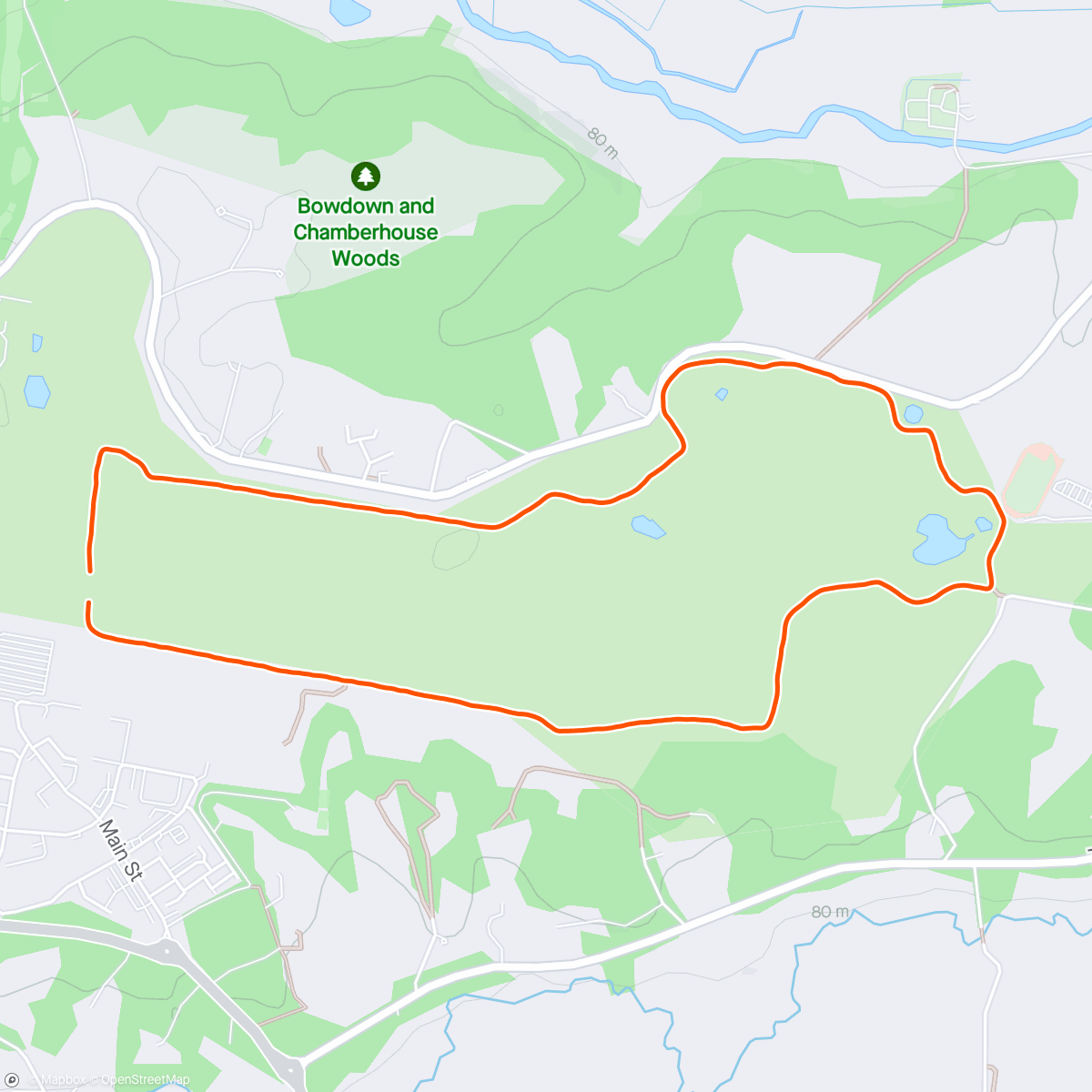 Map of the activity, Newbury parkrun
