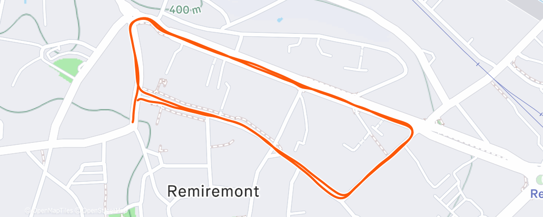 Map of the activity, Course à pied en soirée