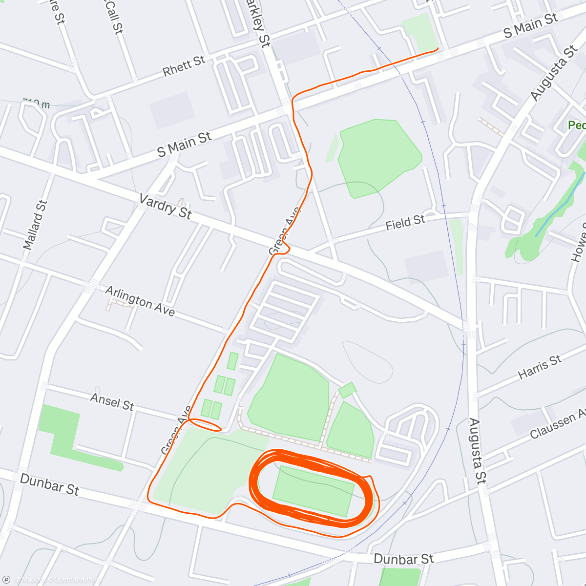 Map of the activity, Afternoon Run