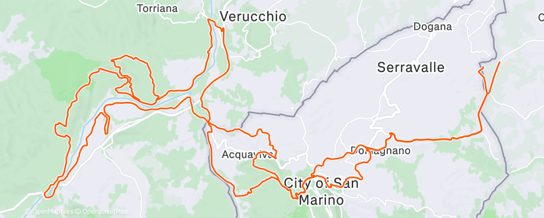 Map of the activity, Ciclismo