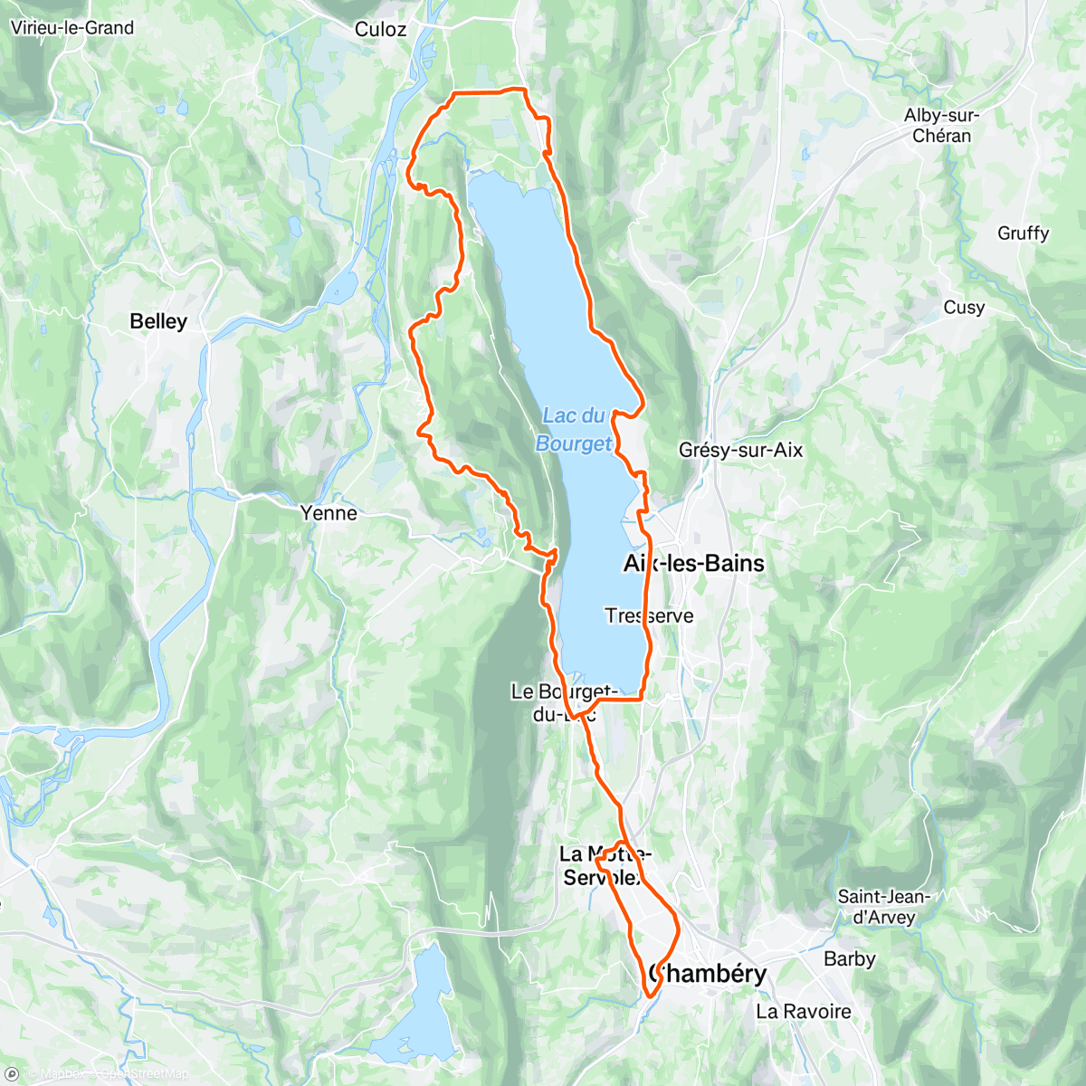 Map of the activity, Tour du lac antihoraire