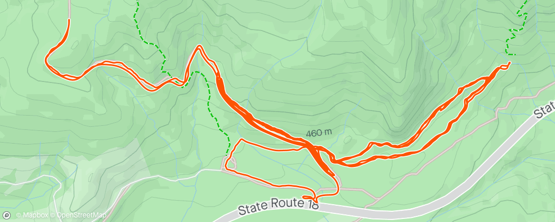 Karte der Aktivität „Mountain bike Threshold 3 x 6 min, tempo 1 x 18 min”