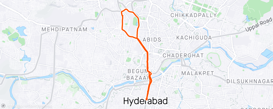 Map of the activity, Morning Foldie Ride to Charminar | #HappyHyderabad | #HCRBicycle