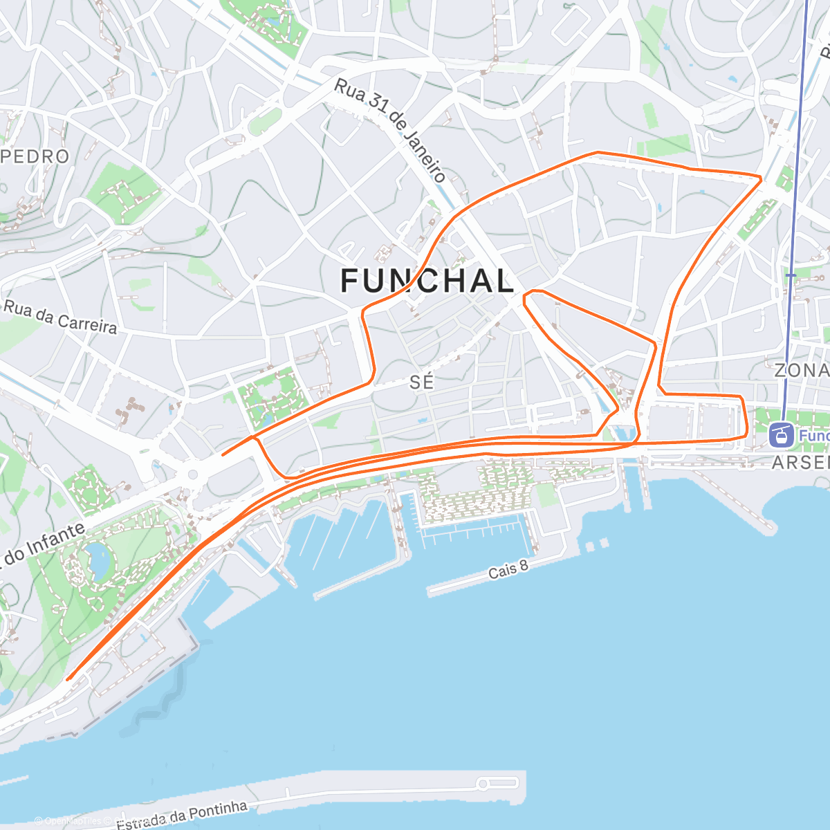 Карта физической активности (66° Volta à Cidade do Funchal 2025)