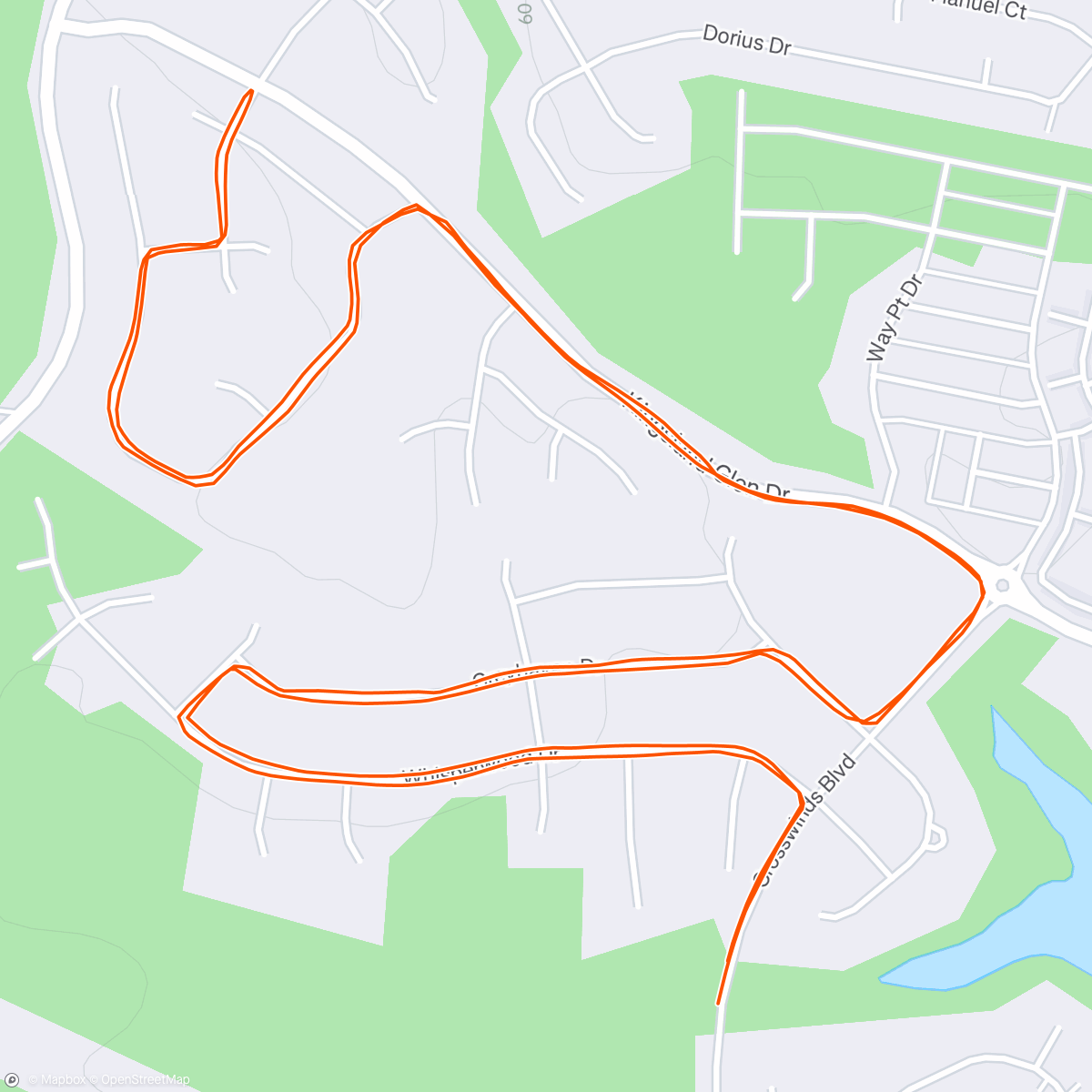 Map of the activity, Afternoon Run