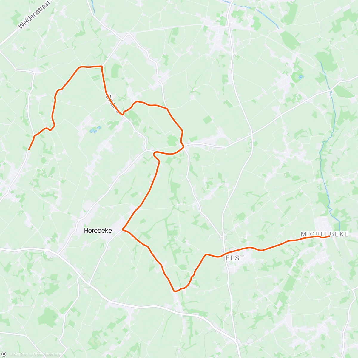 Map of the activity, ROUVY - Kerkgate to Michelbeke | Belgium