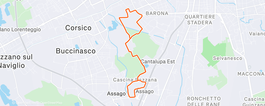 Map of the activity, 🏃🏼 Run / Parco Teramo (Milano)