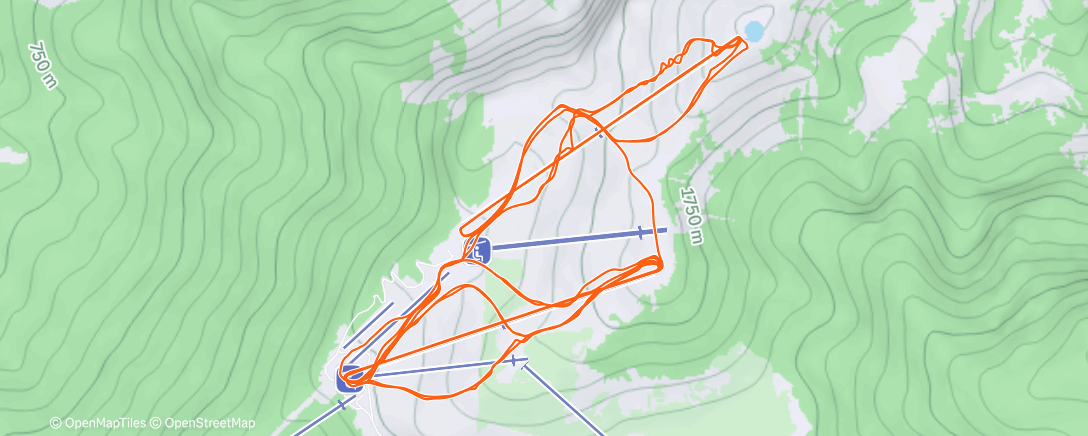 Map of the activity, Ski alpin le matin