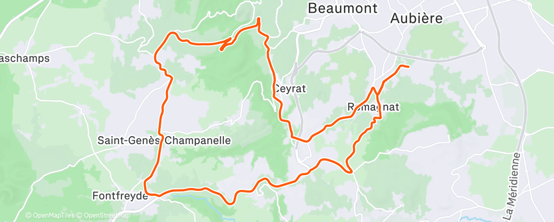 Карта физической активности (Lunch Ride)