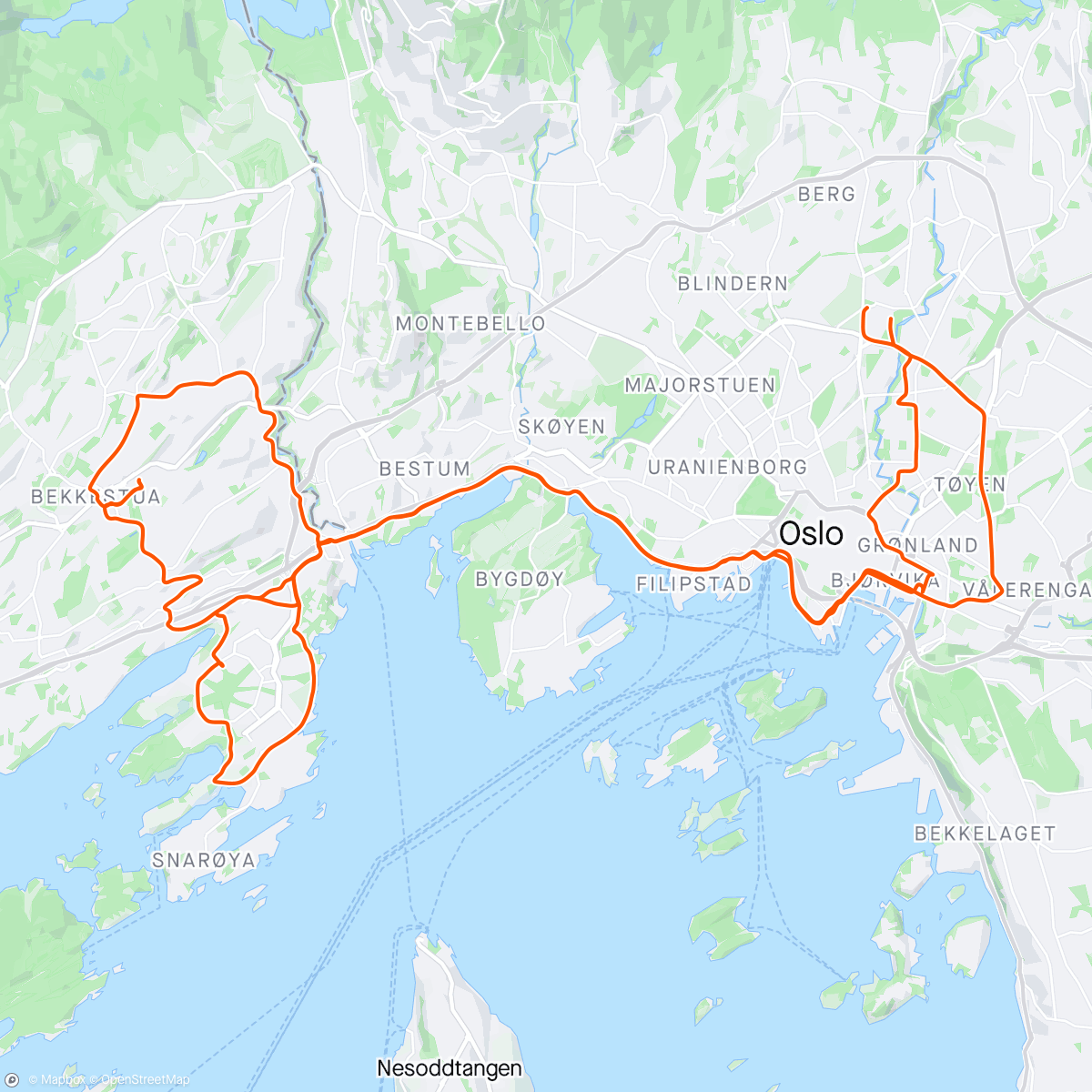 Mapa da atividade, Slow burn - warmup to Holmenkollen Relay run