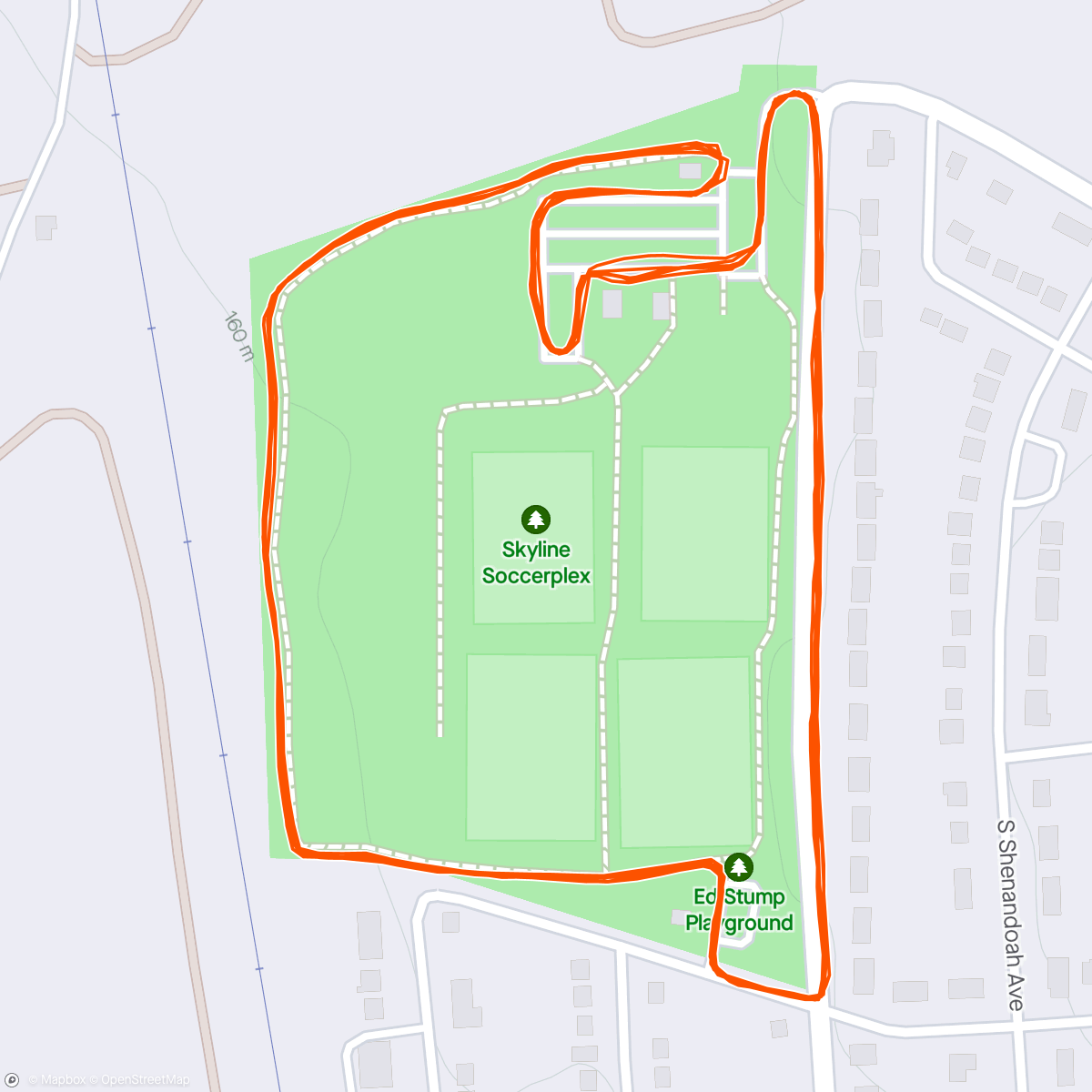 Map of the activity, Easy 7. 10K on Saturday.