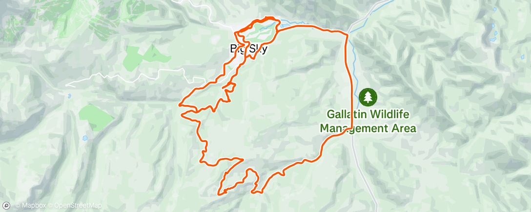 Map of the activity, Beaver Creek & Ousel Falls +