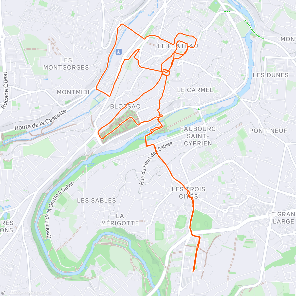 Map of the activity, Run Noël Vienne Biathlon