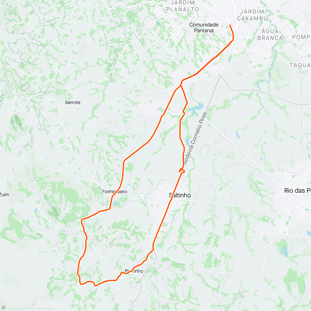 Map of the activity, 40 km feito