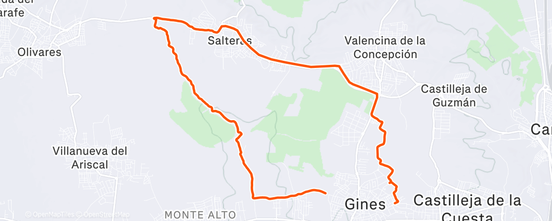 Map of the activity, Garmin kk again