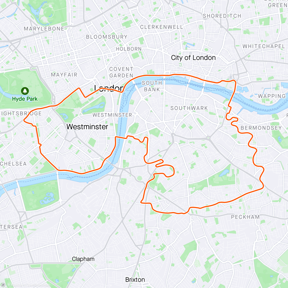 Map of the activity, Zwift - Robin de Boer's Meetup on Greatest London Loop in London