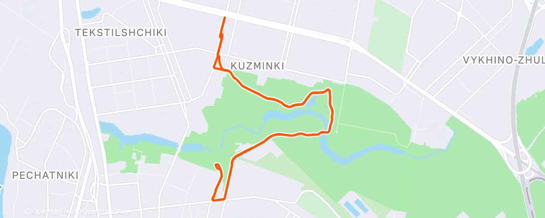 Map of the activity, Вечерний забег