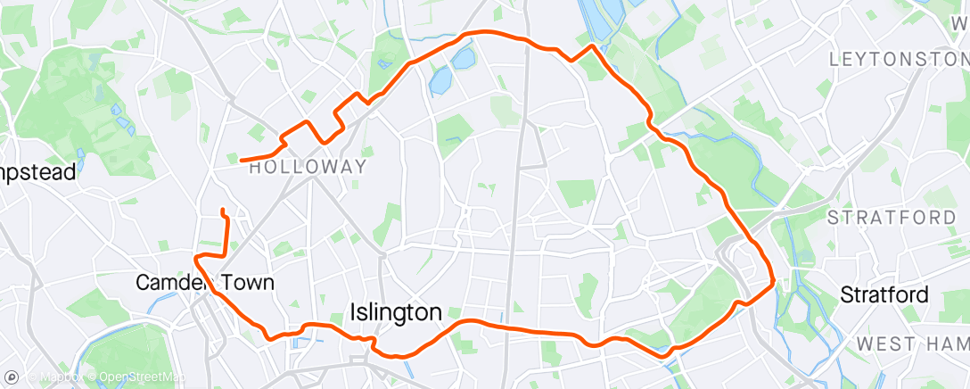 Map of the activity, Run while Finn rides